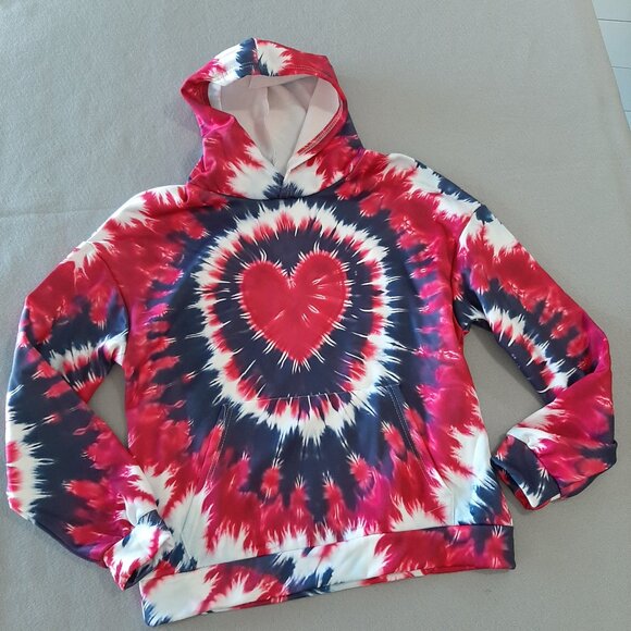 Other - Girl's Tye Dye Heart Theme Hoodie Sweatshirt Size XL #260573